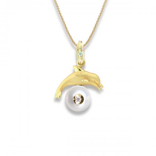 Diamond in a Pearl Pendant